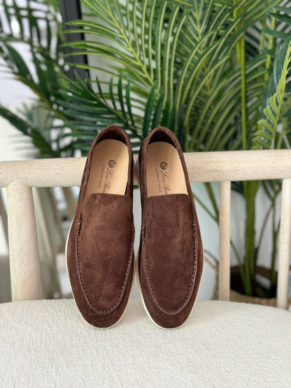 Loro Piana Summer Walk Suede Slip-On Loafers