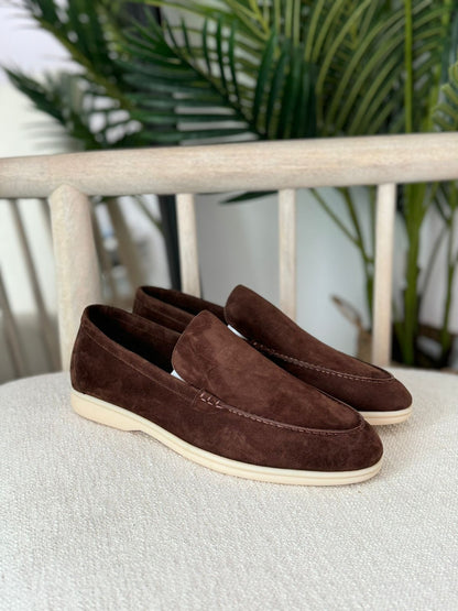 Loro Piana Summer Walk Suede Slip-On Loafers