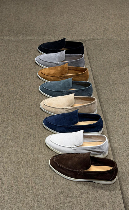 Loro Piana Summer Walk Suede Slip-On Loafers