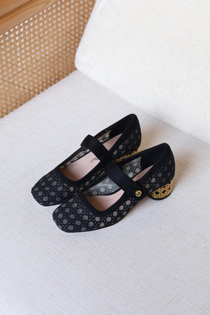 Dior Lace Mary Jane Low Heel Pumps