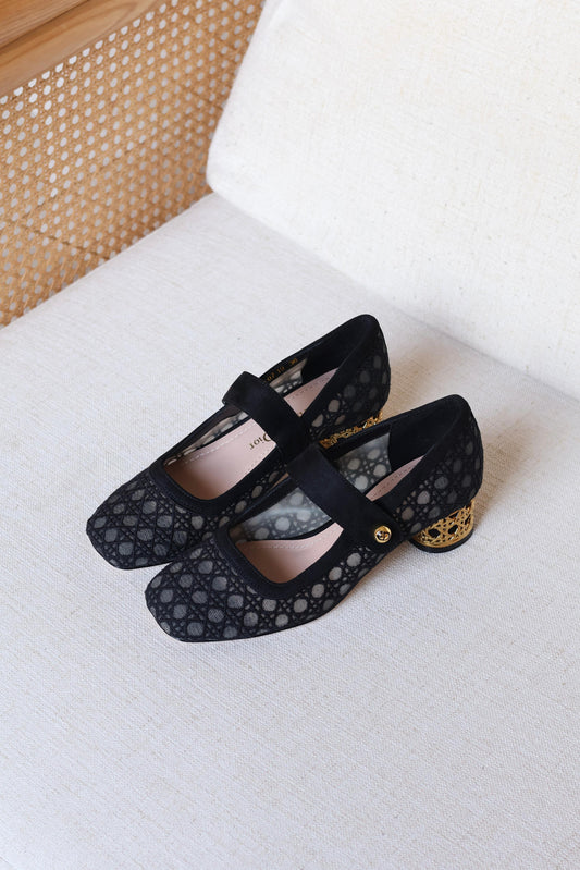 Dior Lace Mary Jane Low Heel Pumps