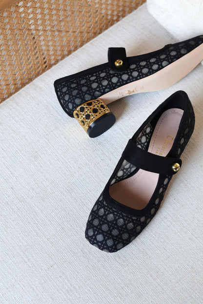 Dior Lace Mary Jane Low Heel Pumps