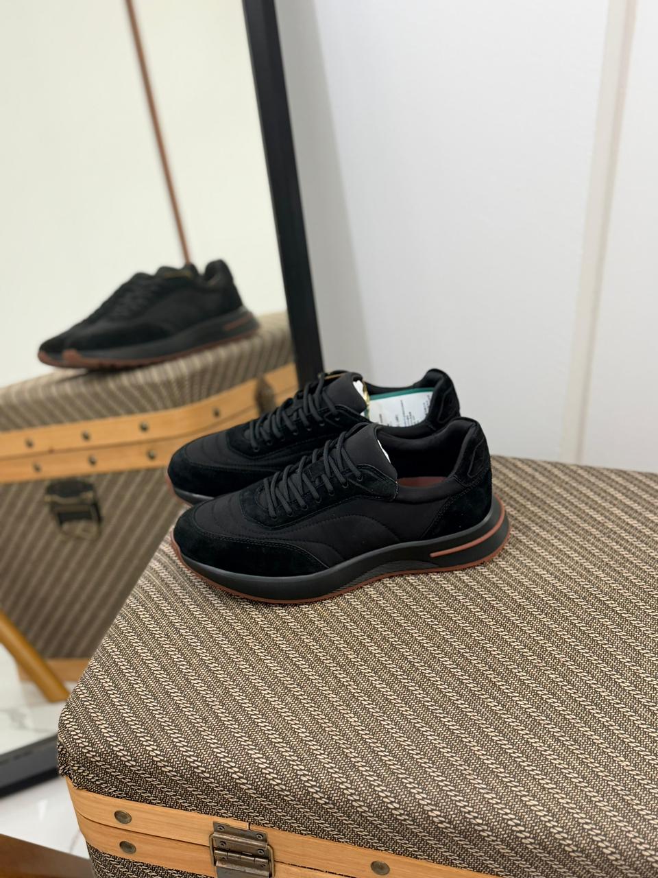Loro Piana Classic Low-Top Lace-Up Suede Sneakers