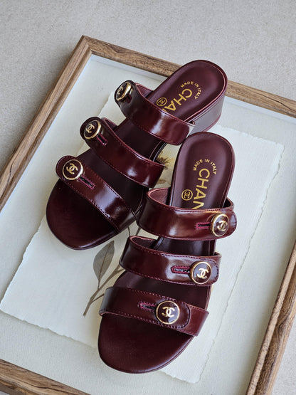 Chanel CC Multi-Strap Slide Sandals