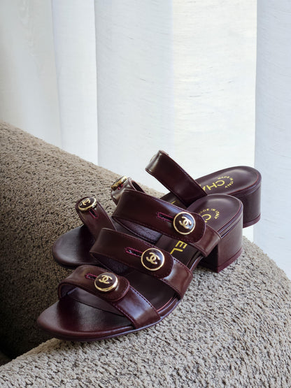 Chanel CC Multi-Strap Slide Sandals