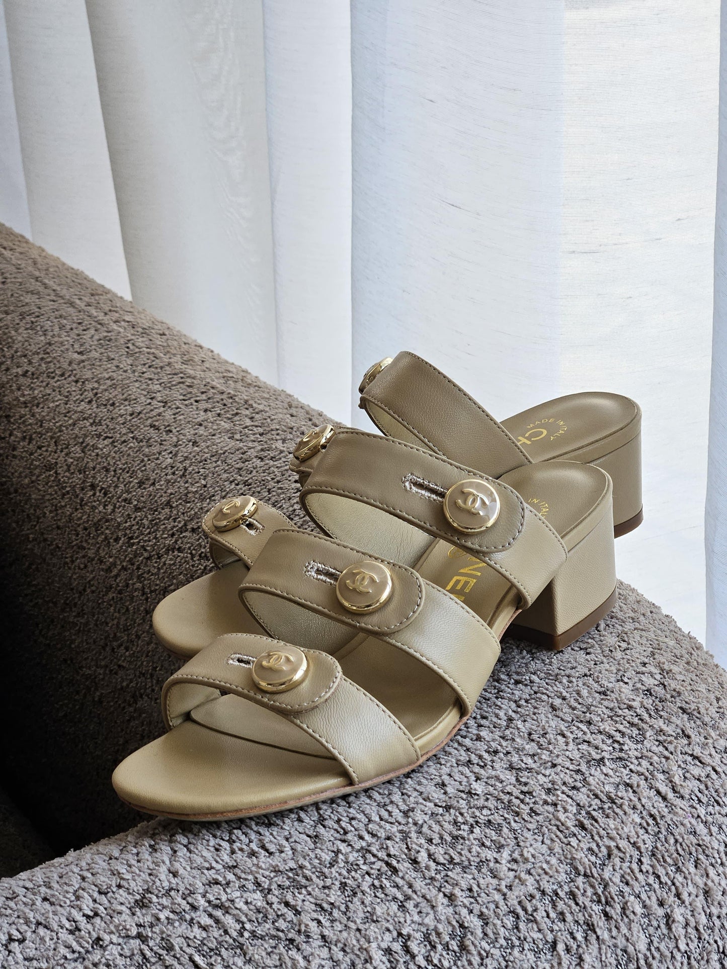 Chanel CC Multi-Strap Slide Sandals