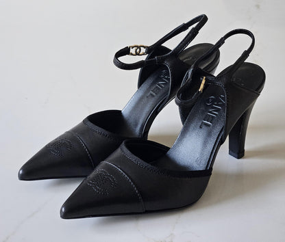 Chanel Iridescent Lambskin Slingback Pumps