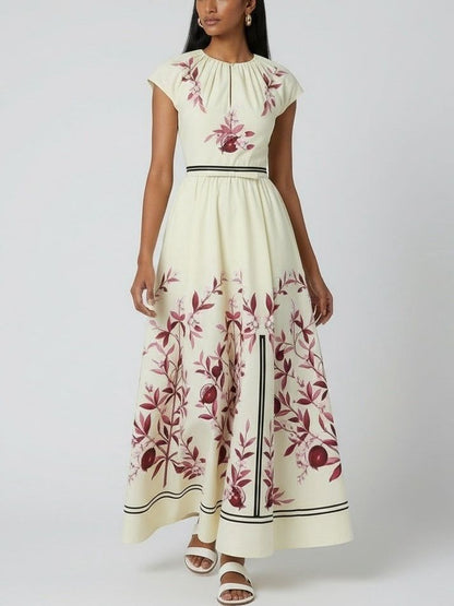 Oscar de la Renta Women Elegant Floral Detail Long Dress