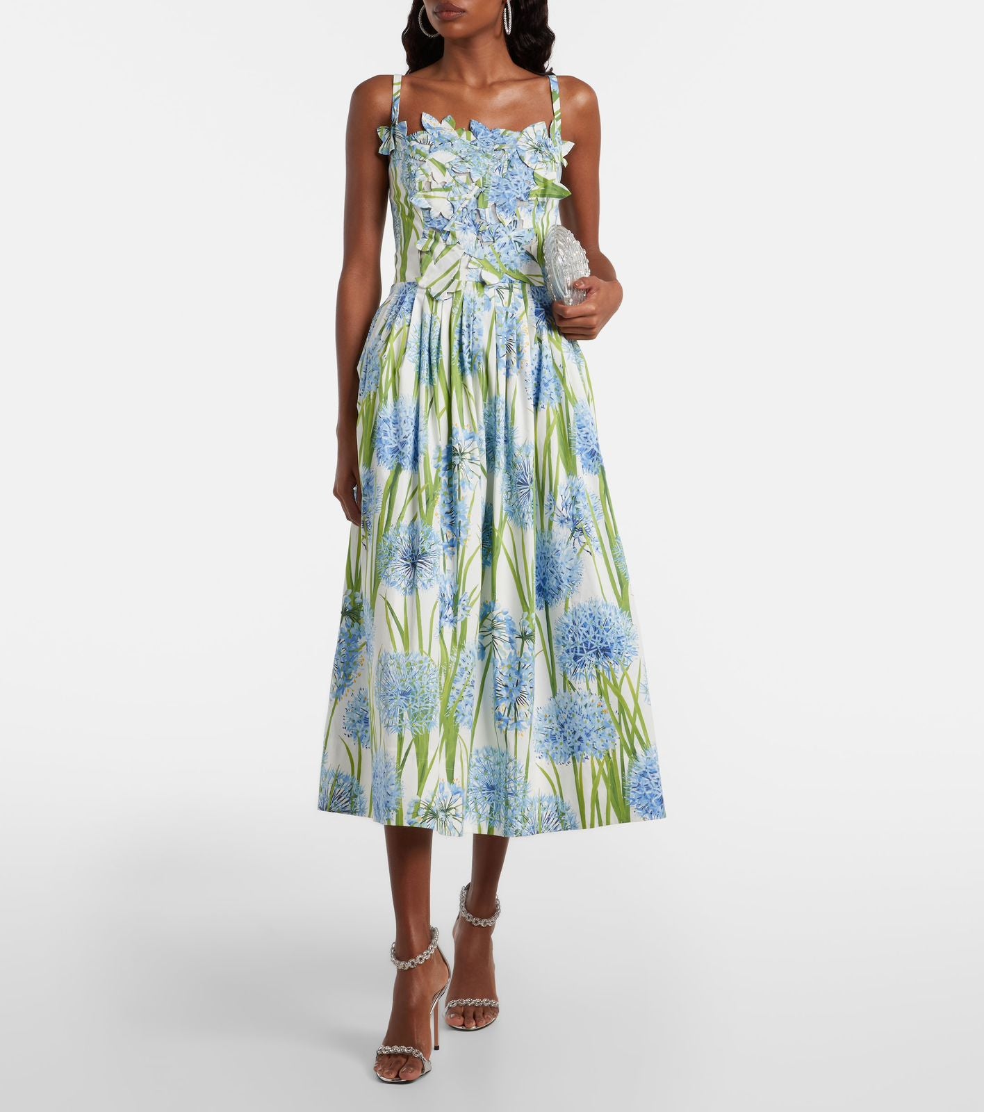 Oscar de la Renta Women Elegant Floral Detail Long Dress