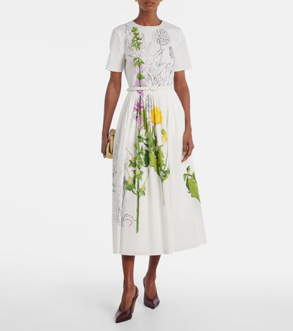 Oscar de la Renta Women Elegant Floral Detail Long Dress
