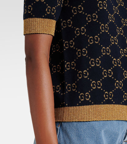 Gucci GG Monogram Knit Short Sleeve T-Shirt