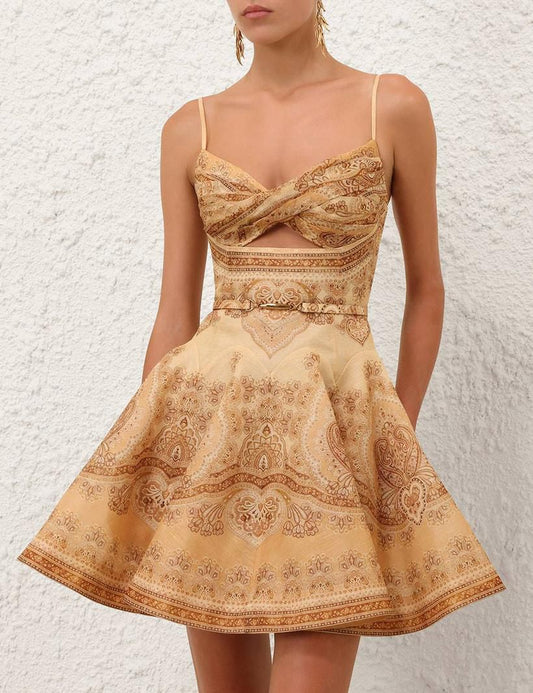 Zimmermann Printed Flared Mini Dress