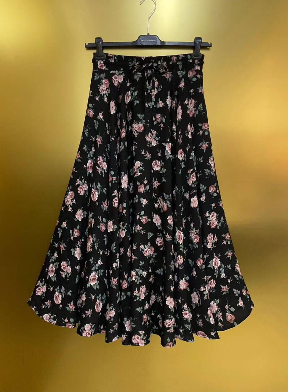 Dolce & Gabbana Floral Print Blouse and Pleated Midi Skirt Set for Women