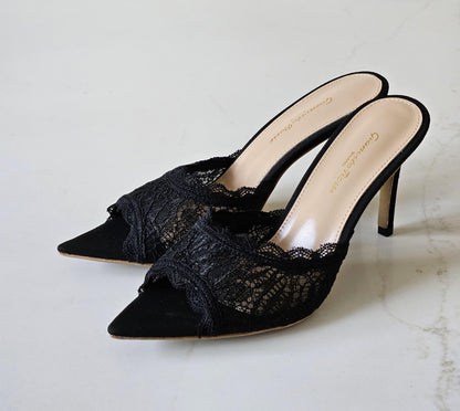 Gianvito Rossi Lace Claudia Mules