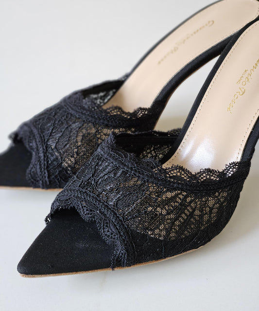 Gianvito Rossi Lace Claudia Mules