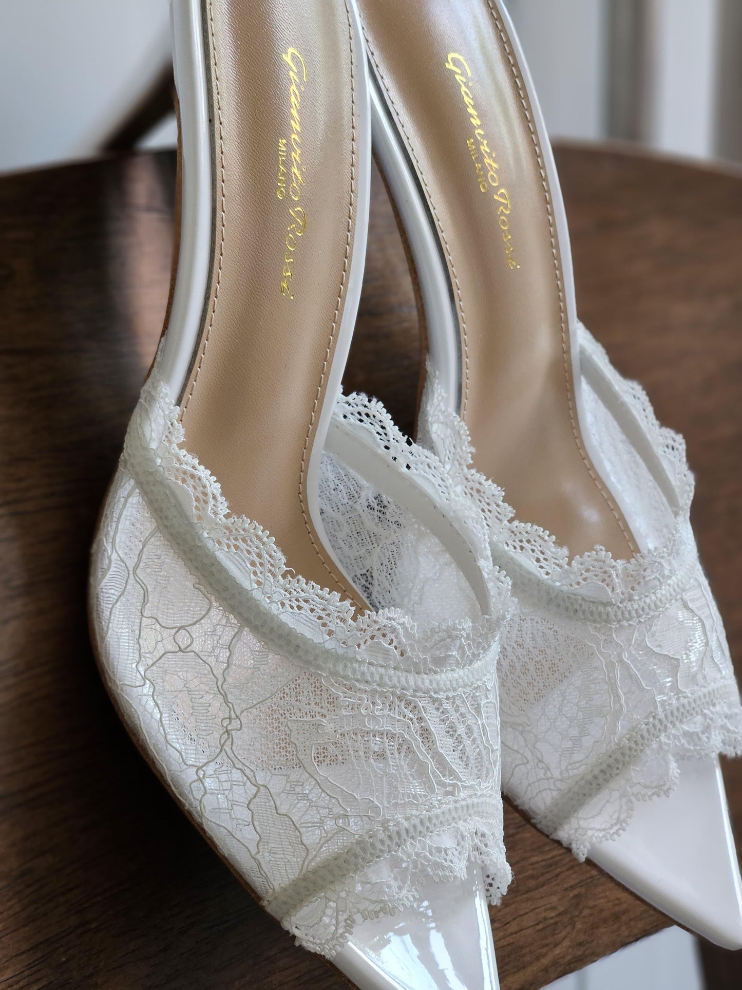 Gianvito Rossi Lace Claudia Mules