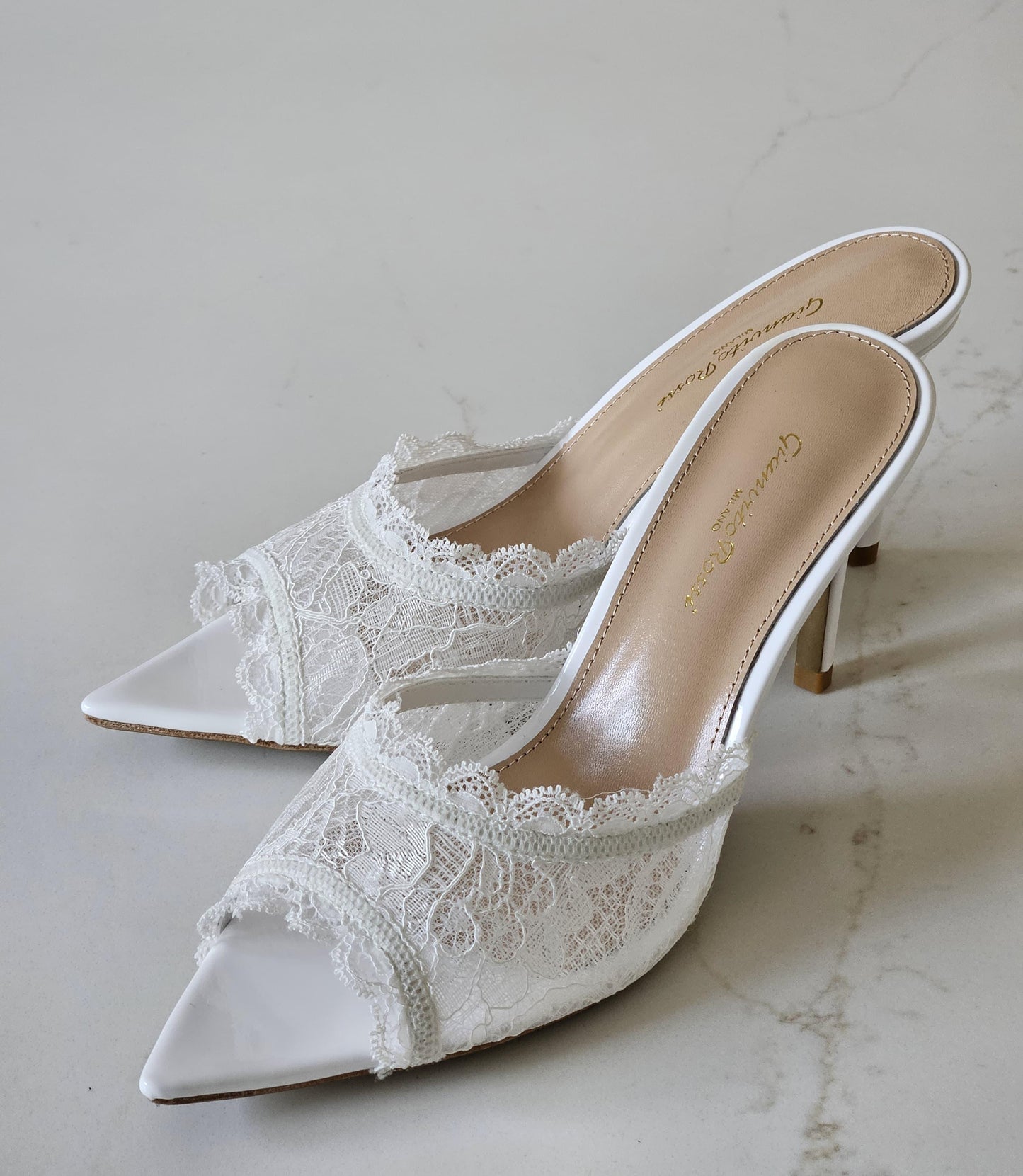 Gianvito Rossi Lace Claudia Mules