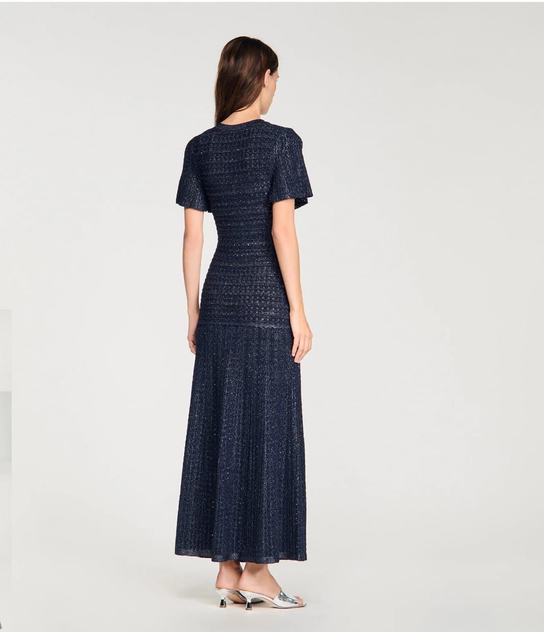 Sandro Women Textured Knit Button-Front Maxi Dress