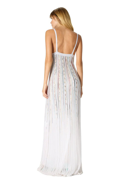 Missoni Women Pleated V-Neck Maxi Dress with Knit Bodice