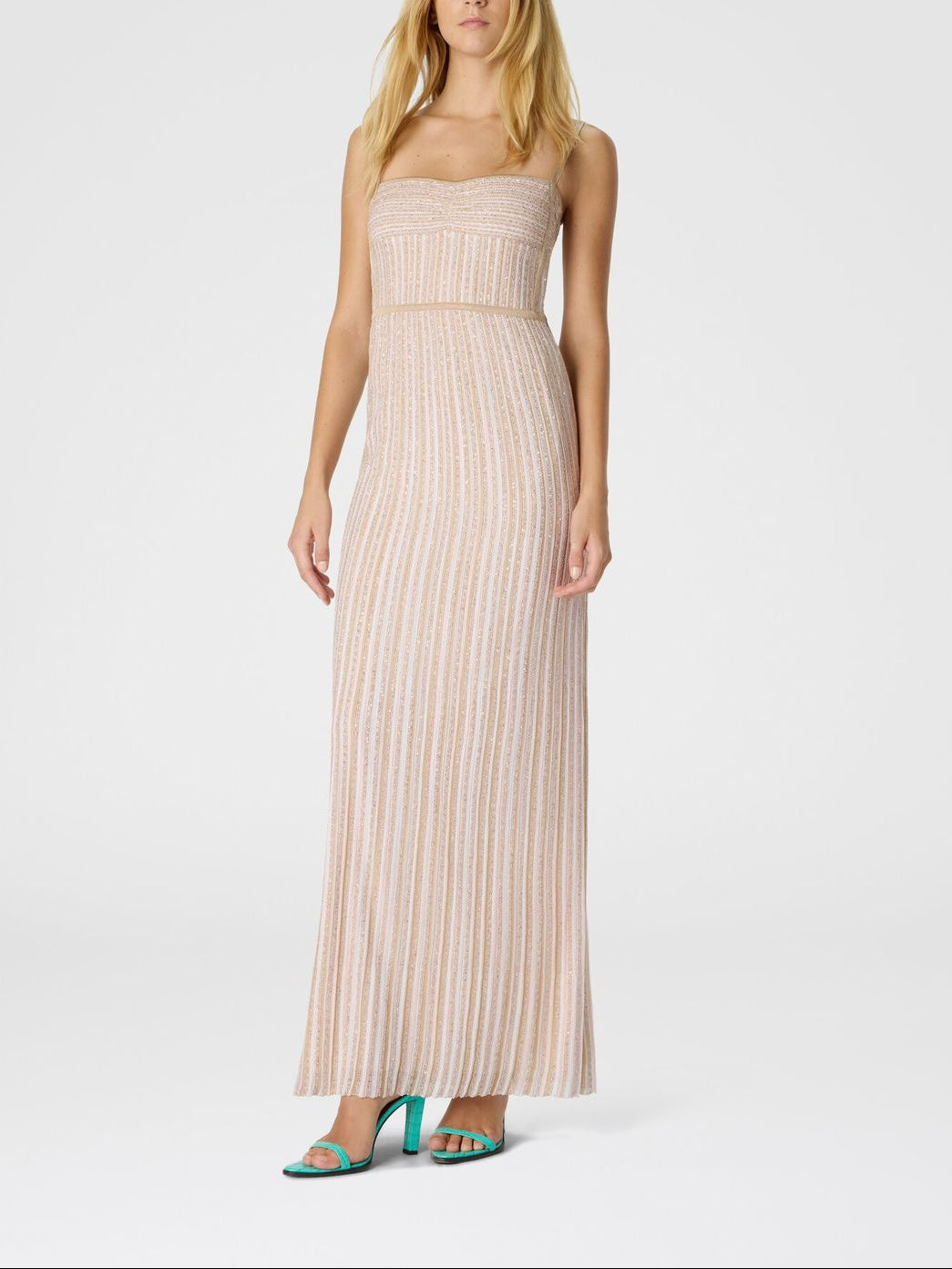 Missoni Strapless Ribbed Knit Maxi Dress