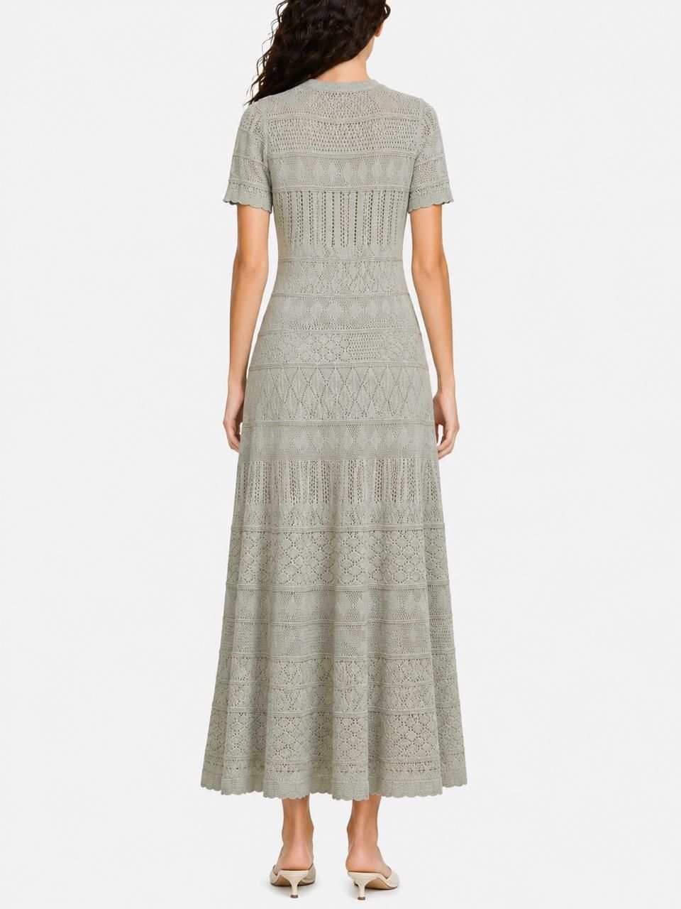 Sandro Elegant Knit Button Front Long Dress