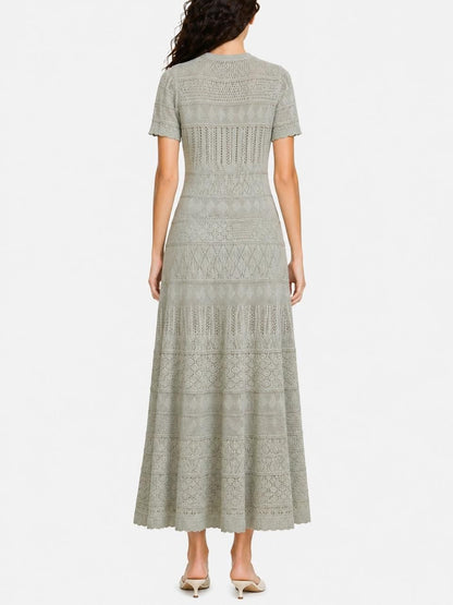 Sandro Elegant Knit Button Front Long Dress