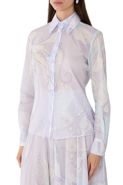 Pucci Full Set Printed Button-Up Shirt and Maxi Skirt Set