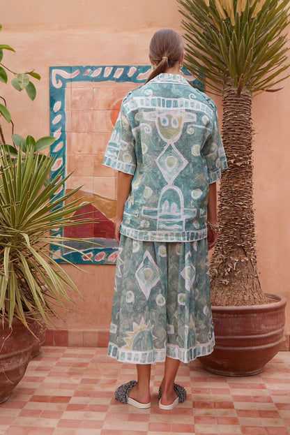Alemais Printed Relaxed Shirt & Midi Skirt Full Set
