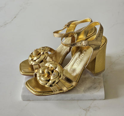 CHANEL Ankle-Strap Heeled Sandals