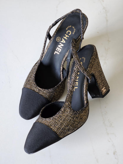 CHANEL Tweed Slingback