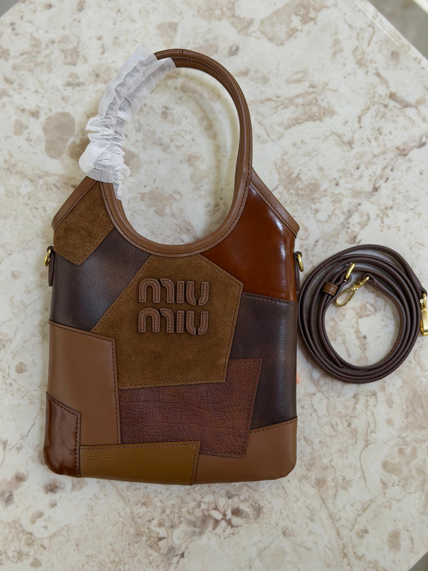 Miu Miu Ivy leather patchwork bag