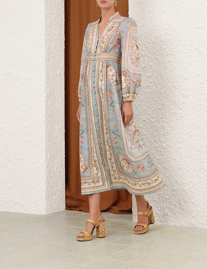 Zimmermann Linen Floral Roselight Dress