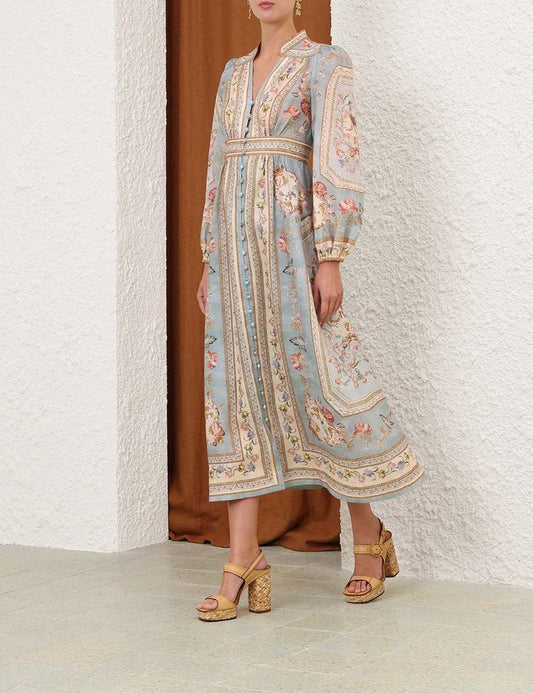 Zimmermann Linen Floral Roselight Dress