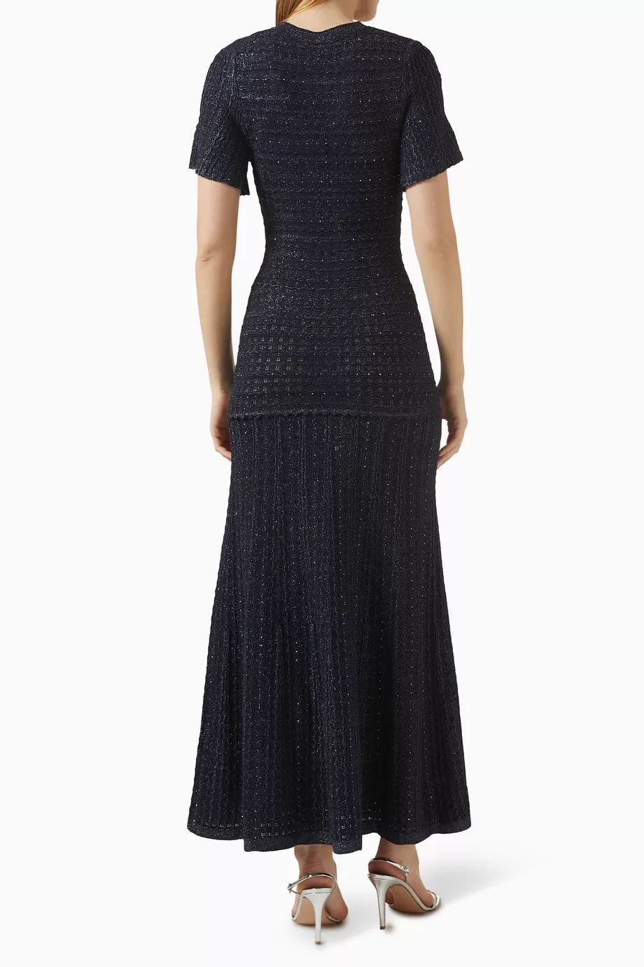 SANDRO Rhinestone Maxi Dress in Knit