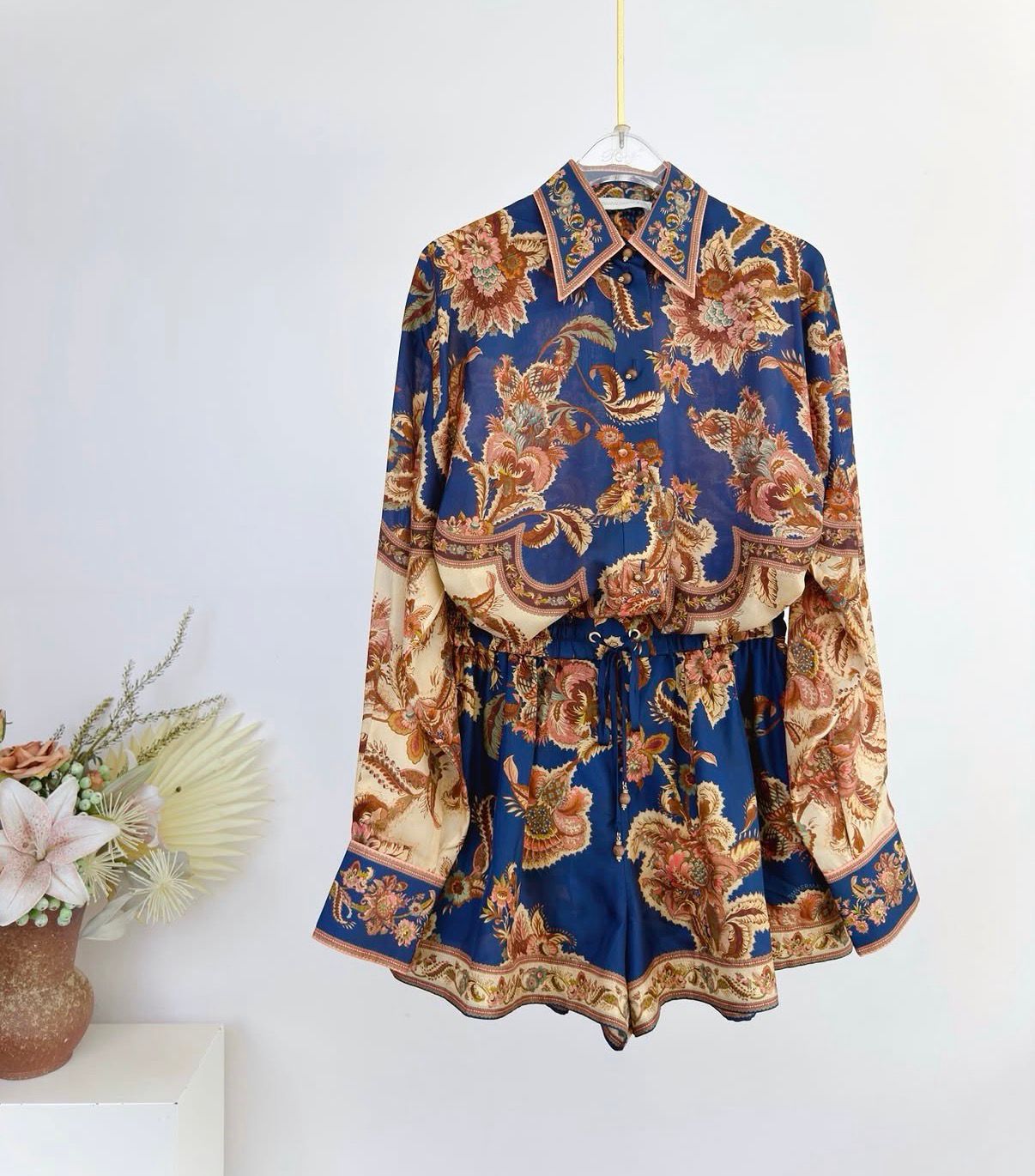 Zimmermann Paisley Silk Shirt & Shorts Co-Ord Set