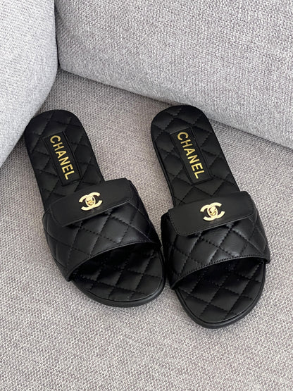 Chanel Quilted CC Turnlock Sandals