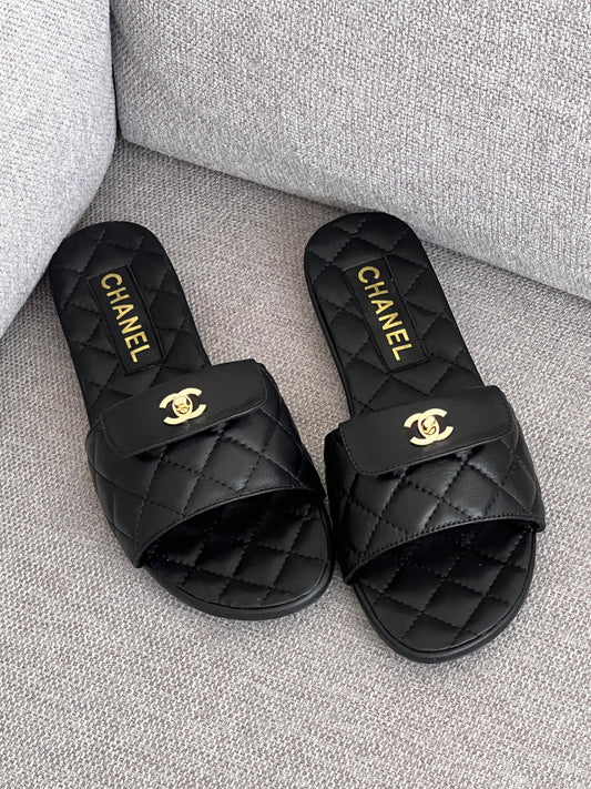 Chanel Quilted CC Turnlock Sandals