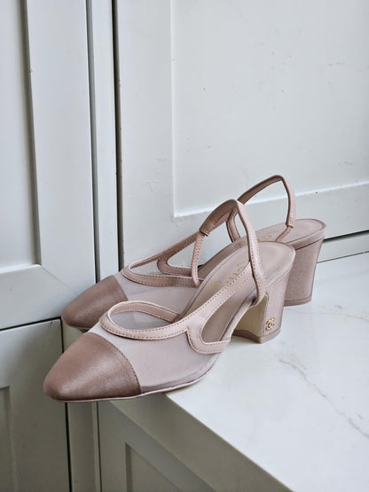CHANEL Slingbacks in Mesh and Grosgrain