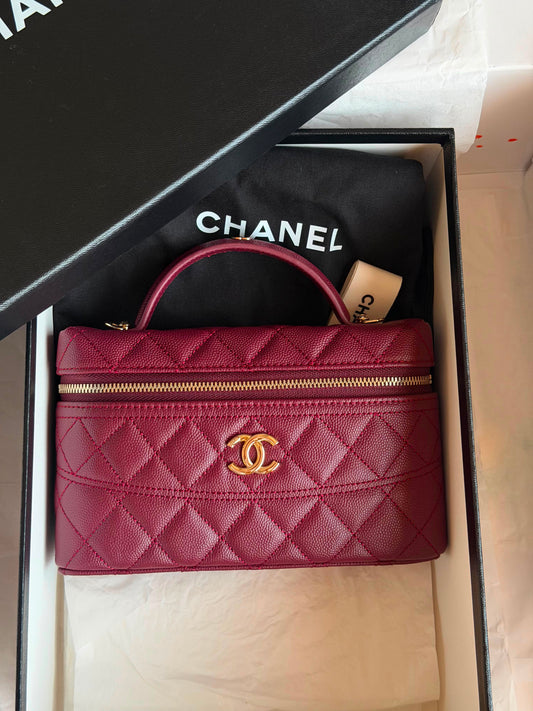 Chanel Caviar Quilted Trendy Handle Slim Vanity Bag