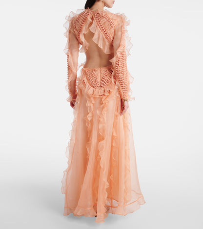 Zimmerman Ruffled Sheer Long Dress