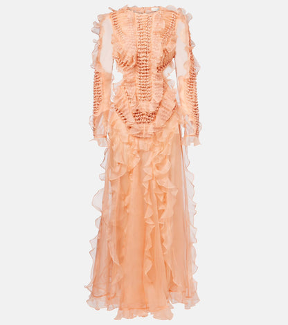 Zimmerman Ruffled Sheer Long Dress