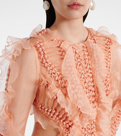 Zimmerman Ruffled Sheer Long Dress