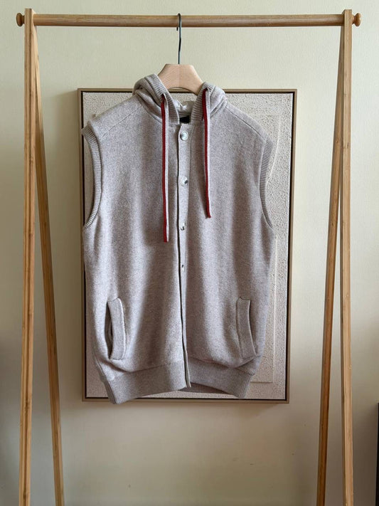 Lora Piana Sleeveless Hooded Knit Vest
