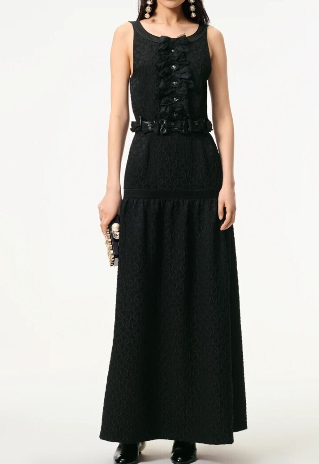 Chanel Elegant Bow Detail Long Dress