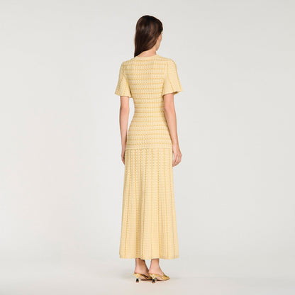 Sandro Women Textured Knit Button-Front Maxi Dress