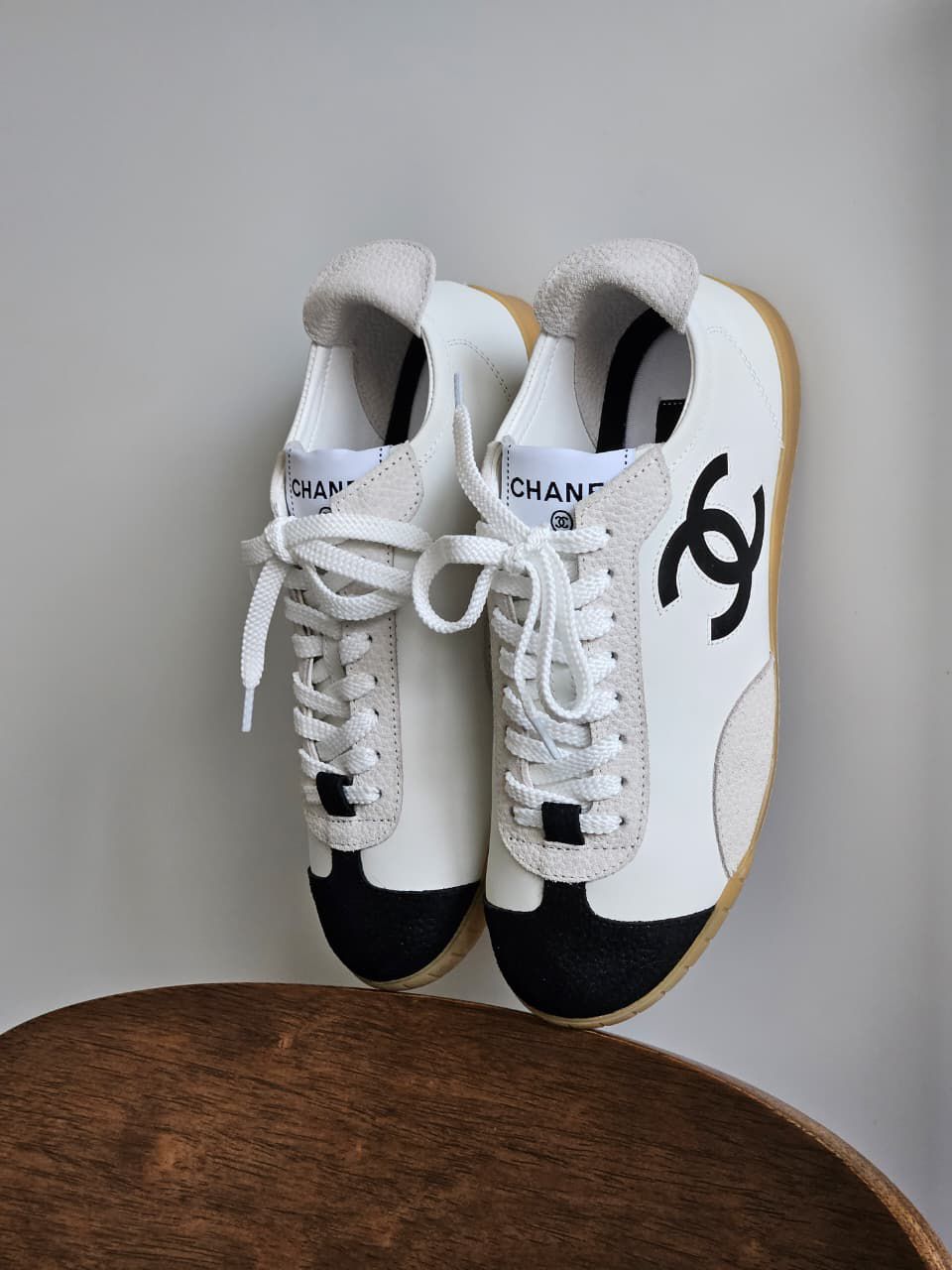 Chanel Calfskin & Embossed Suede Trainers