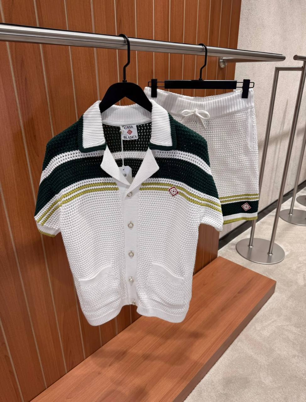 Casablanca Textured Knit Shirt and Shorts Set