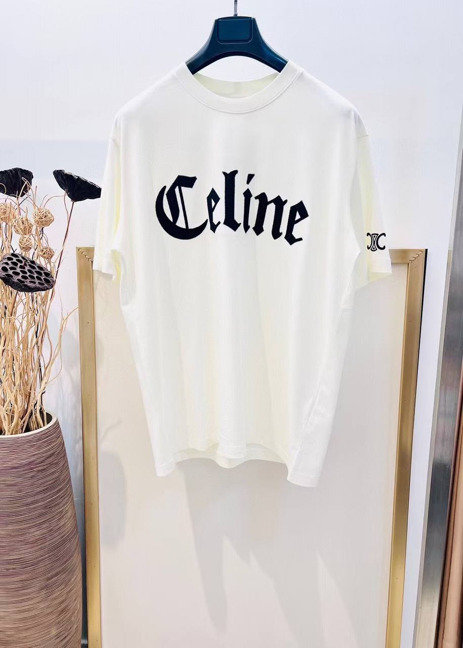 Celine T-Shirt with Gothic Logo Print