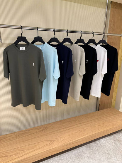 Ami Small Heart Embroidered Logo T-Shirt