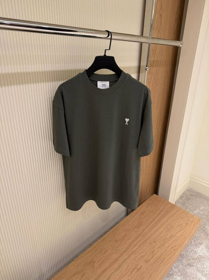 Ami Small Heart Embroidered Logo T-Shirt